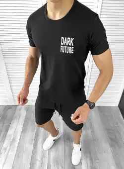 Trening barbati negru pantaloni + tricou 11699 14-5