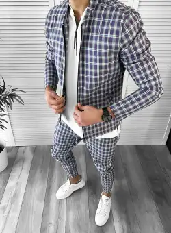 Trening barbati slim fit Pantaloni + Hanorac 10058 I6-6