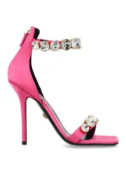 Versace VERSACE Crystal satin sandals FUCSIA