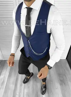 Vesta barbati eleganta slim fit bleumarin B8132 75-4 e