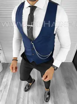 Vesta barbati eleganta slim fit bleumarin B8178 141-6 E