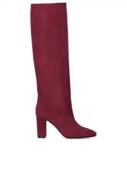 Via Roma 15 VIA ROMA 15 RED SUEDE HIGH HEELED BOOT Red