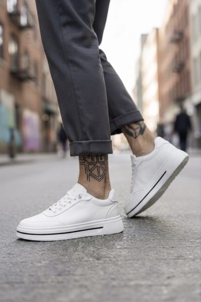 Adidasi barbati casual albi 1665 N14-2