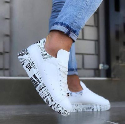 Adidasi barbati casual albi B3623  T2-5