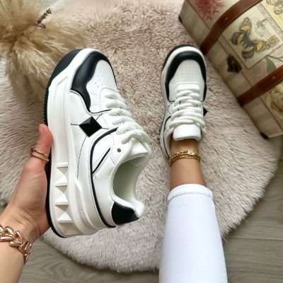 Adidasi dama casual albi T01 N10-4