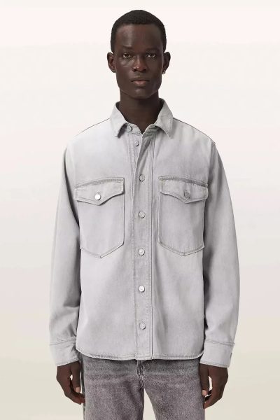AllSaints  cămașă pentru bărbați din denim ALBIN