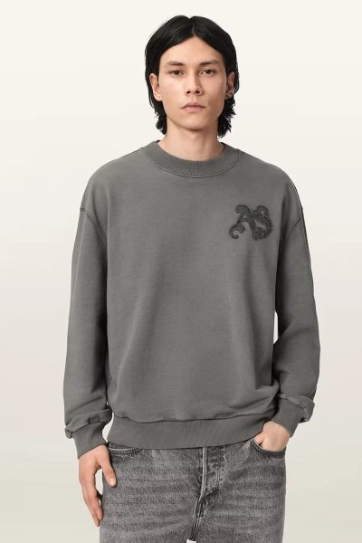 AllSaints  hanorac oversized pentru bărbați, din bumbac INSIGNIA