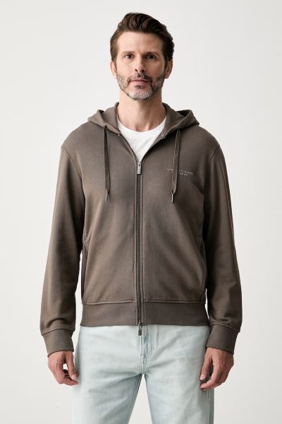 Armani Exchange  hanorac cu fermoar și glugă pentru bărbați din bumbac