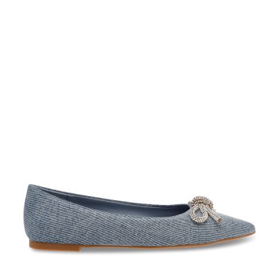 Balerini femei Steve Madden Elina albștri din textil cu ștrasuri 1467DBELINAJBL