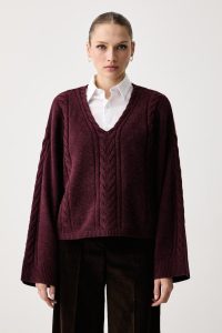 BOSS Orange  pulover pentru femei cu lână și lână de alpaca C_Famioca