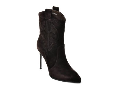 Botine elegante EPICA maro, AY2779, din piele intoarsa