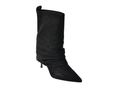 Botine elegante EPICA negre, 1701, din piele intoarsa