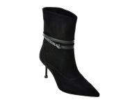 Botine elegante EPICA negre, 6KR008, din piele intoarsa
