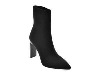 Botine elegante EPICA negre, C5595, din material textil