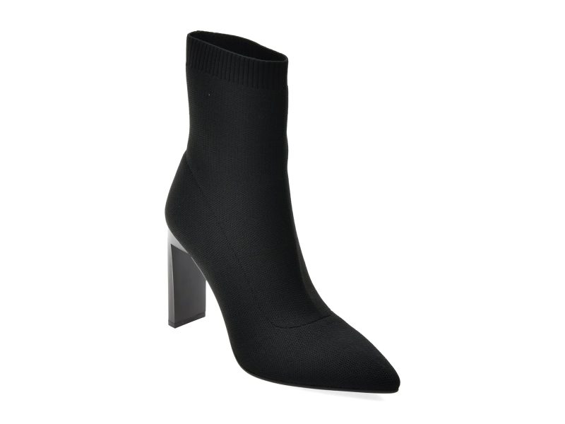 Botine elegante EPICA negre, C5595, din material textil