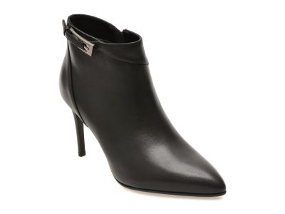 Botine elegante EPICA negre, E3265, din piele naturala