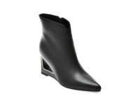 Botine elegante EPICA negre, X2H77, din piele naturala