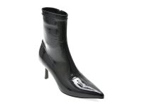 Botine elegante FLAVIA PASSINI negre, 84209, din piele ecologica lacuita