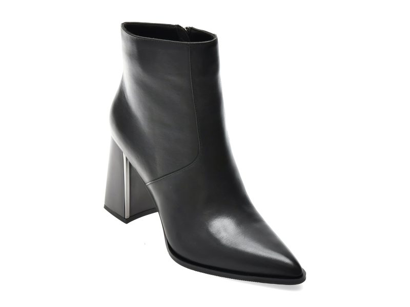 Botine EPICA negre, G3164, din piele naturala