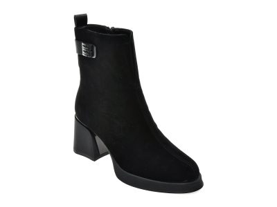 Botine EPICA negre, T1623, din piele intoarsa
