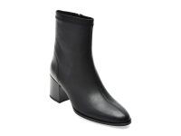 Botine IMAGE negre, A2695, din piele naturala
