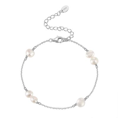 Bratara din argint 925 pentru dama, JW1557, model cu perle, placata cu rodiu