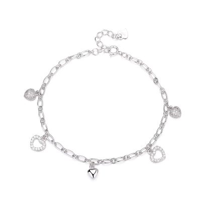 Bratara din argint 925 pentru dama, JW1617, model inimioare, placata cu rodiu