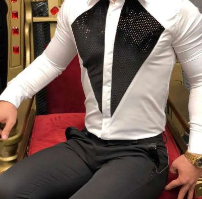 Camasa barbati alba slim fit pentru evenimente B6128 12-2.1