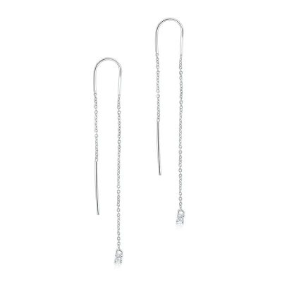 Cercei lungi argint 925, JW1070, model cu zirconiu, placati cu rodiu
