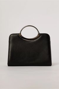 Clutch elegant negru din piele ecologica cu design modern