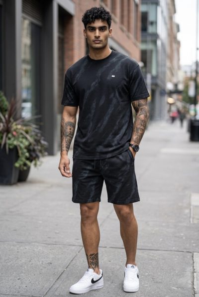 Compleu de vara  triocu + pantaloni  negru 7503 125-2
