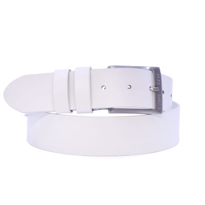 Curea bărbați Enzo Bertini albă din piele  5BCU4030571ALA