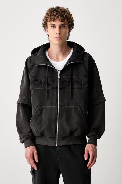 Daily Paper  hanorac cu fermoar și glugă pentru bărbați din bumbac Garment Wash Jacket