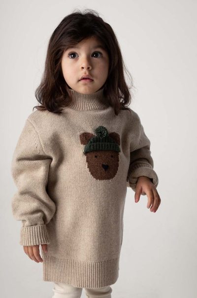 Donsje  pulover de lână pentru copii Denn Merino Wool Sweater Bear