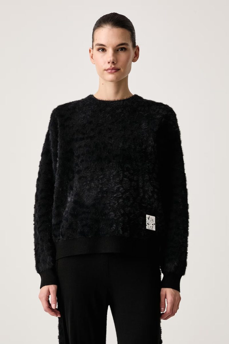 EA7 Emporio Armani  pulover loungewear pentru femei cu amestec de lână