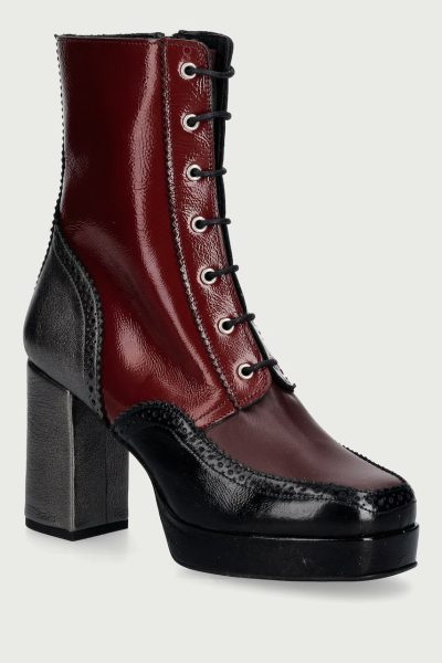 Fly London  botine cu toc pentru femei din piele ELUN563FLY