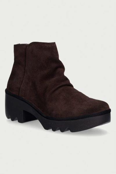 Fly London  botine cu toc pentru femei din piele întoarsă TULP592FLY