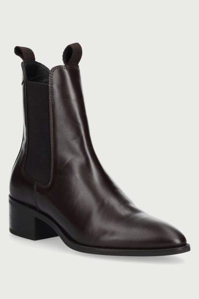 Gant  ghete scurte cu toc pentru femei din piele St Broomly