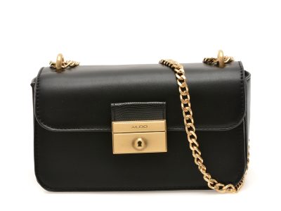 Geanta ALDO neagra, ADELIANA 006, din piele ecologica
