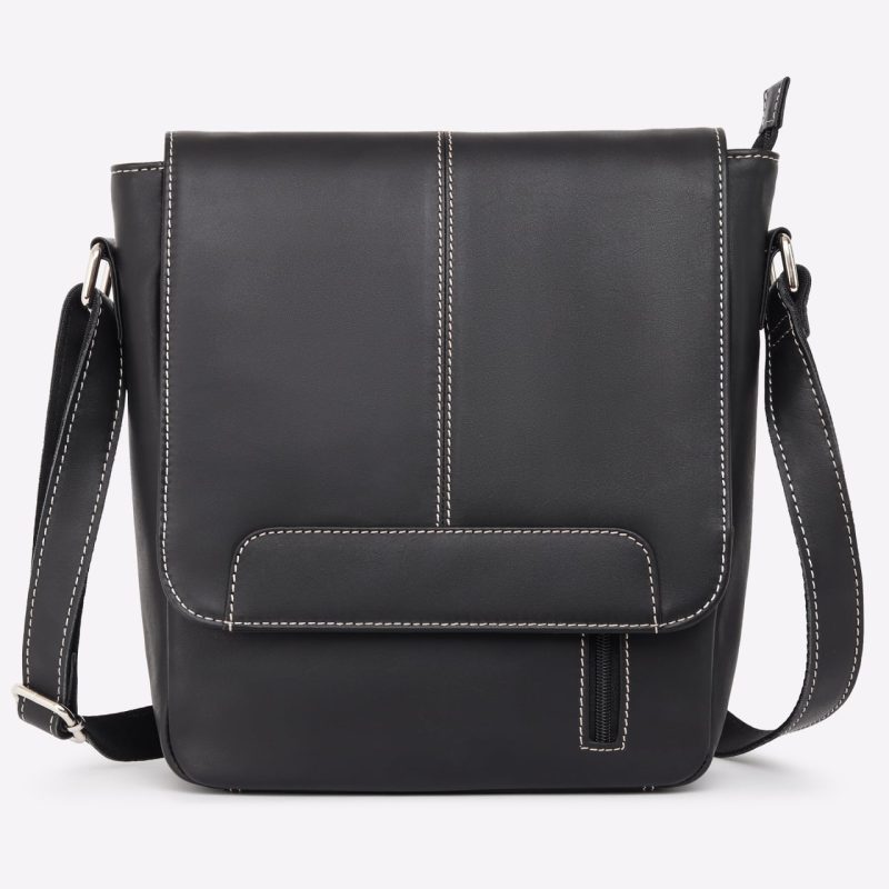 Geanta de umar unisex, Gabrielle, GT3872, piele naturala, Negru