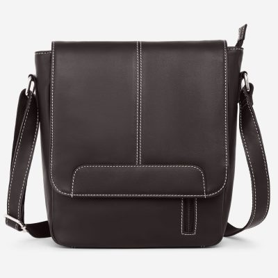 Geanta de umar unisex, Gabrielle, GT3873, piele naturala, Maro inchis