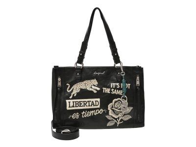 Geanta DESIGUAL neagra, WAXPA7, din piele ecologica