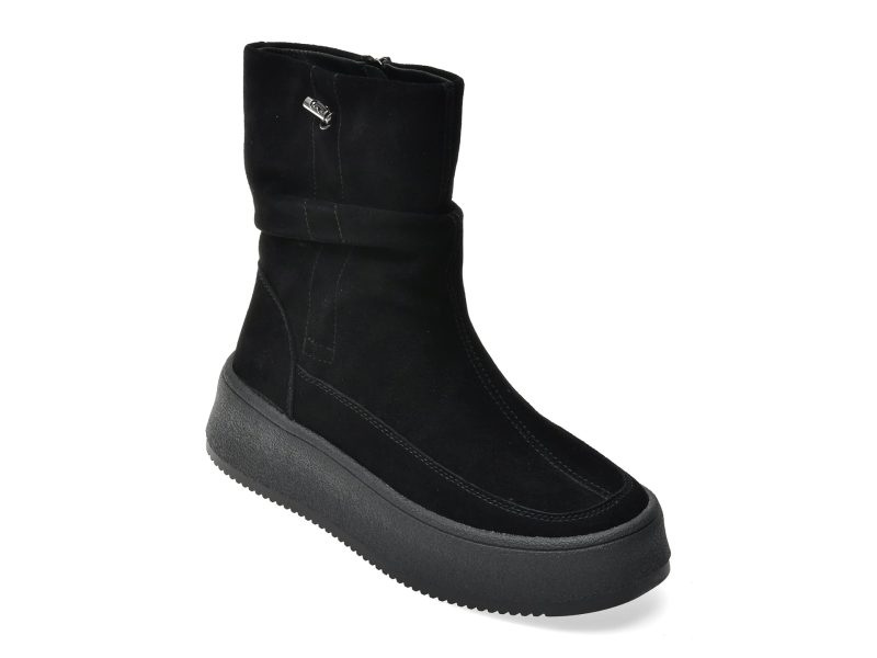 Ghete ALDO negre, D70222, din piele intoarsa