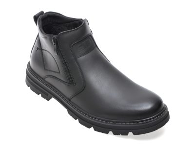 Ghete BITE THE BULLET negre, M1126, din piele naturala