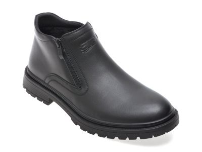 Ghete BITE THE BULLET negre, M1128, din piele naturala
