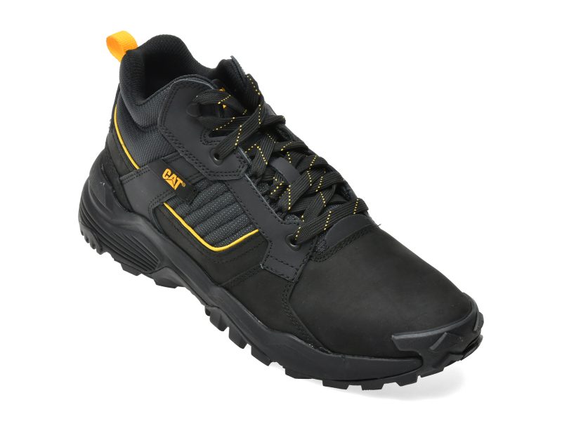 Ghete CATERPILLAR negre, GRAPPLE LEATHER MID, din piele naturala