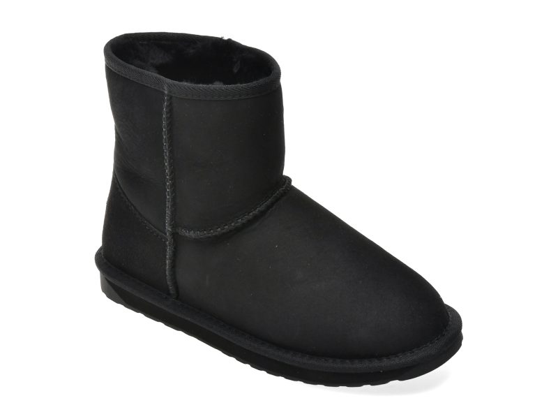 Ghete EMU negre, SHARKY MINI, din piele intoarsa
