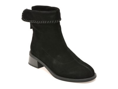 Ghete EPICA negre, 258010, din piele intoarsa