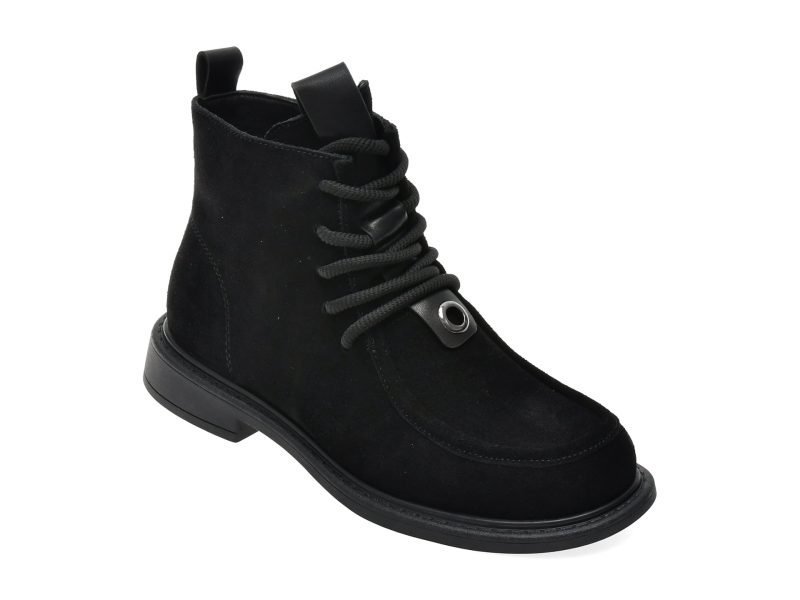 Ghete EPICA negre, 905824, din piele intoarsa