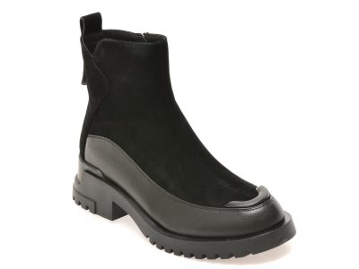 Ghete EPICA negre, M1167B, din piele intoarsa